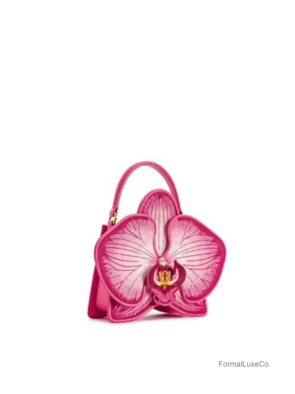 Vegan Leather Orchid Satchel Handbag Crossbody Purse Gold Hardware